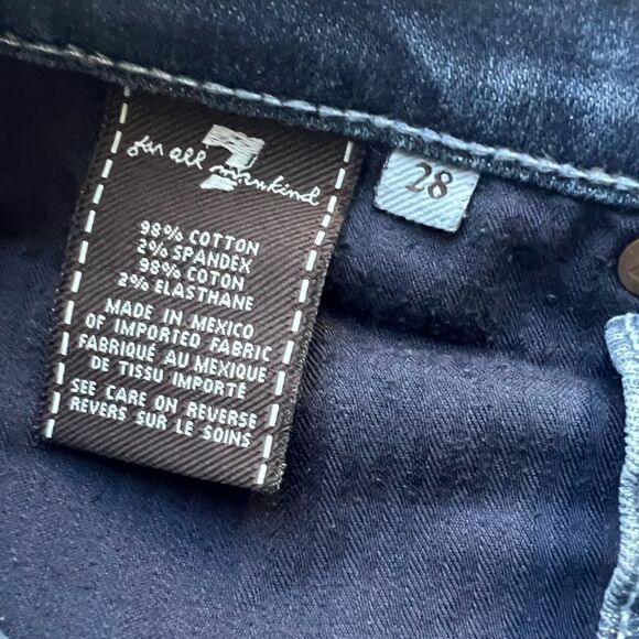 7 for All Mankind Bootcut Faded Denim Distressed Frayed Hem Jeans sz 28 - Picture 8 of 11